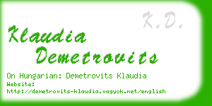 klaudia demetrovits business card